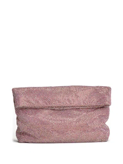 Twenty Four Haitch Embellished Clutch Bag In Pink