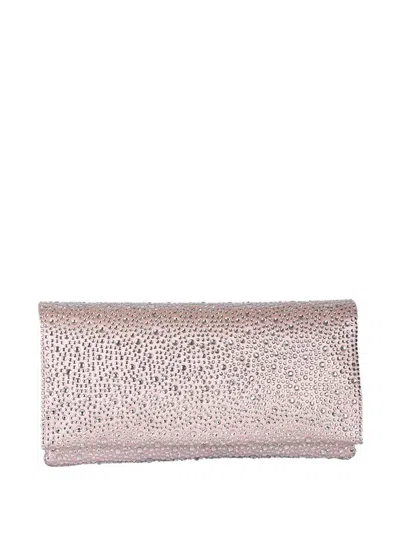 Twenty Four Haitch Embellished Clutch Bag In Pink