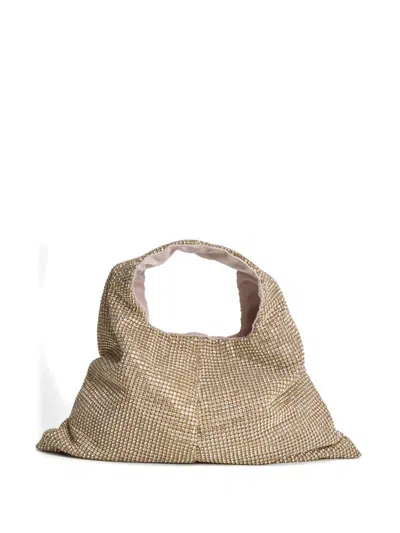 Twenty Four Haitch Embellished Shoulder Bag In Gold