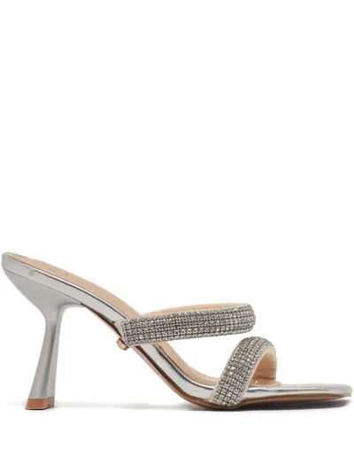 Twenty Four Haitch Embellished-strap Sandals In Silver