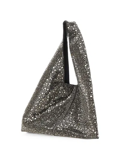 Twenty Four Haitch Fenix Rhinestone-embellished Shoulder Bag In Gold