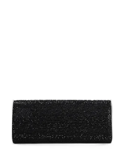 Twenty Four Haitch French 75 Crystal-embellished Clutch Bag In Black