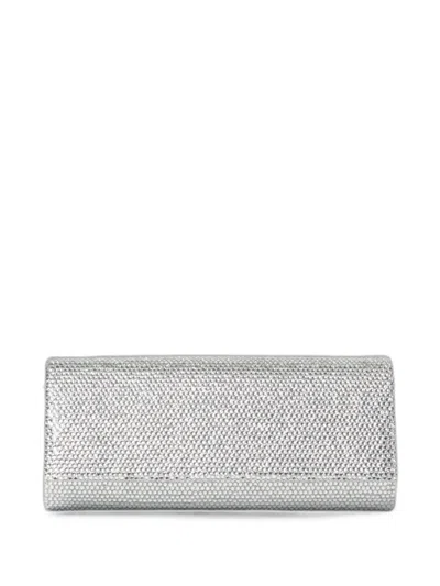 Twenty Four Haitch French75 Crystal-embellished Clutch Bag In Silver