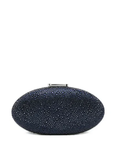 Twenty Four Haitch Indare Crystal-embellished Clutch Bag In Blue