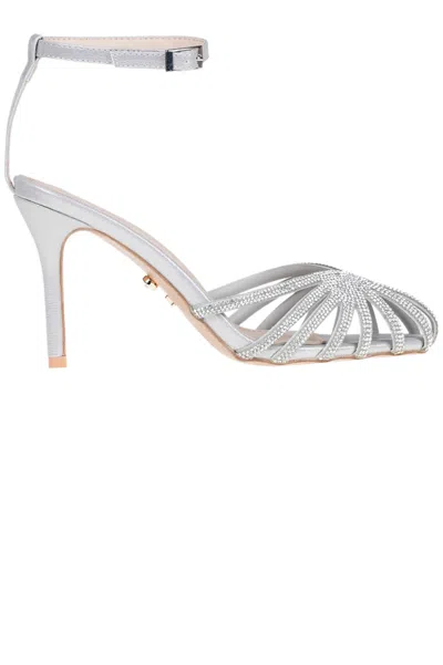 Twenty Four Haitch Jewel Sandals In Silver