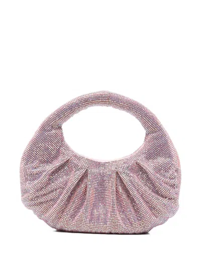 Twenty Four Haitch Joan Crystal-embellished Ruched Tote Bag In White