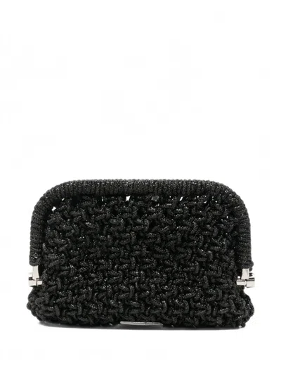Twenty Four Haitch Kaira Clutch Bag In Black