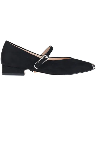 Twenty Four Haitch Kaus Mary Jane Ballerinas In Black