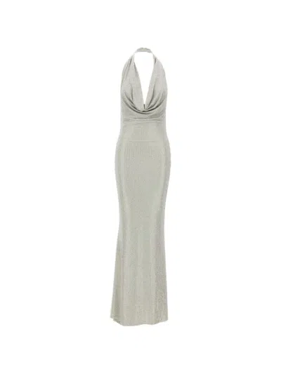 Twenty Four Haitch Kuta Draped Mermaid Dress In Metallic