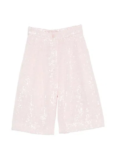 Twenty Four Haitch Lanikai Sequin-embellished Pleated Shorts In Pink