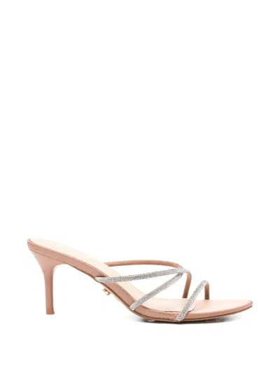 Twenty Four Haitch Lovers Crystal-embellished Sandals In Neutral
