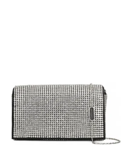 Twenty Four Haitch Luniva Crystal-embellished Shoulder Bag In Black