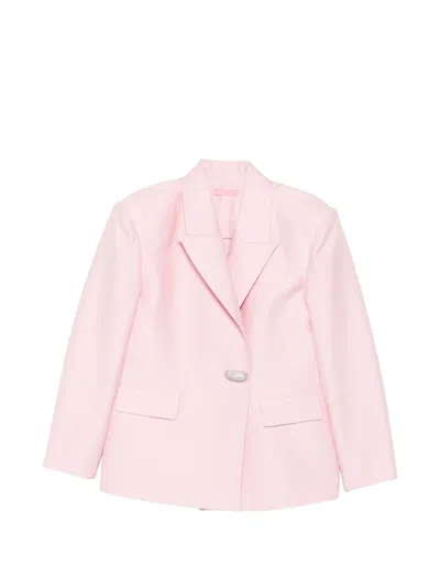 Twenty Four Haitch 마르파 크리스털 장식 오버사이즈 블레이저 In Pink