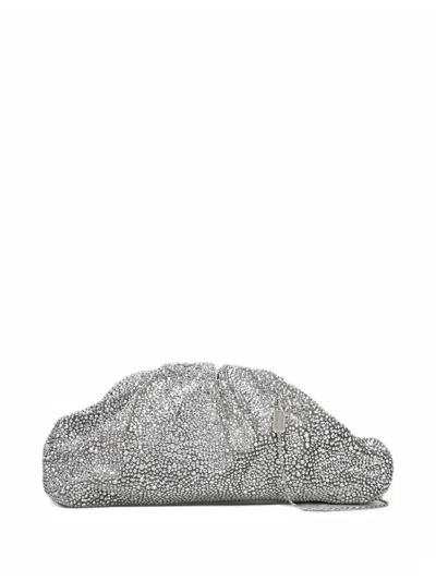 Twenty Four Haitch Mirach Crystal-embellished Clutch Bag In Silver