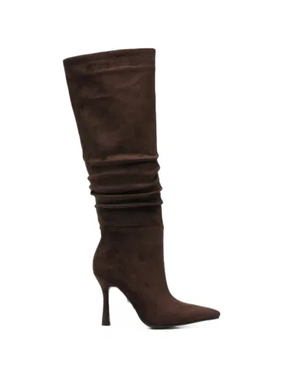 Twenty Four Haitch Miya Slouchy Pointed-toe Boots In Brown