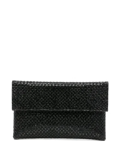 Twenty Four Haitch Morna Woven Chain Clutch Bag In Black