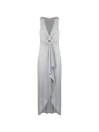 Twenty Four Haitch Navagio Rhinestone-embellished Gown In Gray