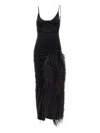 Twenty Four Haitch Nunki V-neck Midi Dress In Black