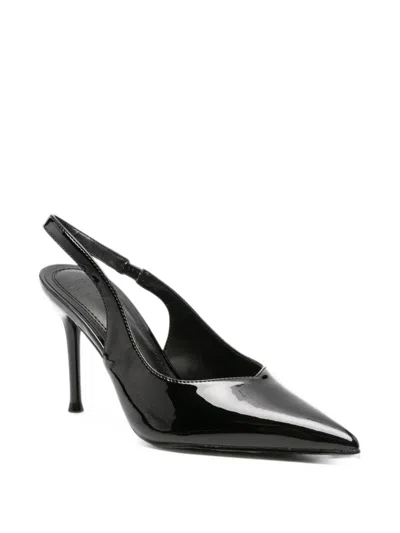 Twenty Four Haitch Patent-finish Slingback Pumps In Black