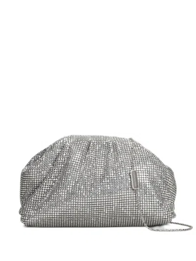 Twenty Four Haitch Petra Crystal-embellished Clutch Bag In Silver
