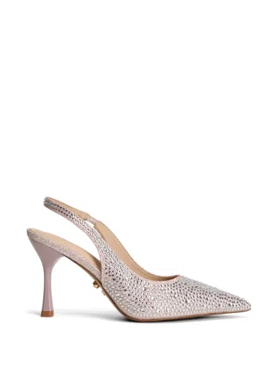 Twenty Four Haitch Rhinestone Slingback Pumps In Silver
