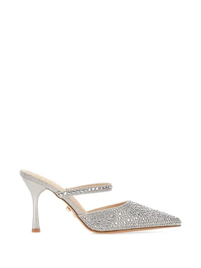 Twenty Four Haitch Rhinestone-embellished Mango Pumps In Silver
