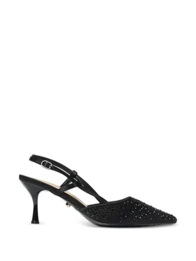 Twenty Four Haitch San Francisco Strass-embellished Sandals In Black