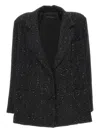 Twenty Four Haitch Sequin-embellishment Tweed Blazer In Black