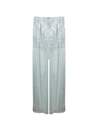 Twenty Four Haitch Sequin-embellished Satin-detail Trousers In Multi