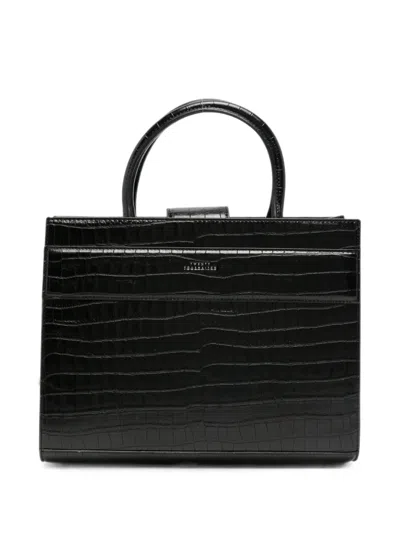 Twenty Four Haitch Serane Crocodile-embossed Leather Tote Bag In Purple