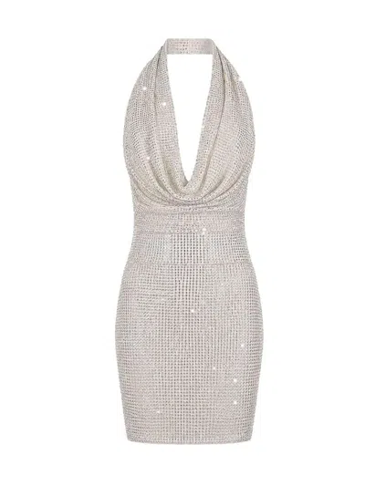Twenty Four Haitch Short Kuta Dress In Silver