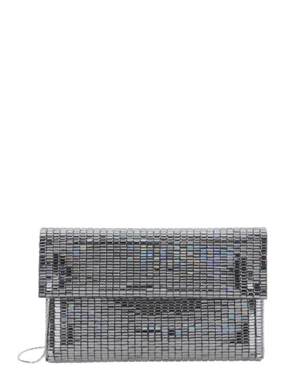 Twenty Four Haitch Silver Pixel-pattern Clutch