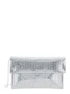 Twenty Four Haitch Silver Pixel-pattern Clutch In Silver
