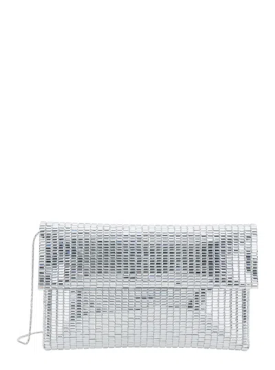 Twenty Four Haitch Silver Pixel-pattern Clutch