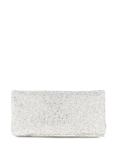 Twenty Four Haitch Siria Crystal-embellished Clutch Bag In Silver