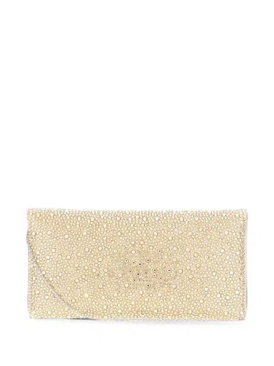 Twenty Four Haitch Siria Rhinestone-embellished Clutch Bag In Gold