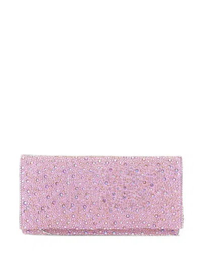 Twenty Four Haitch Siria Rhinestone-embellished Clutch Bag In Pink
