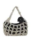 Twenty Four Haitch Small Rhinestone-embellished Tote Bag In Silver