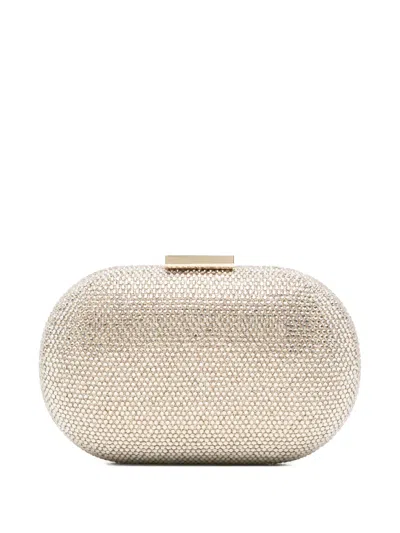 Twenty Four Haitch Sunrise Embellished Clutch Bag In Gold