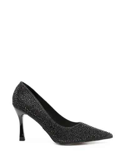 Twenty Four Haitch Teylor Crystal-embellished Pointed-toe Pumps In Black