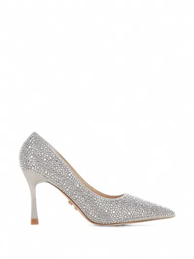 Twenty Four Haitch Teylor Rhinestone-embellished Pumps In Silver