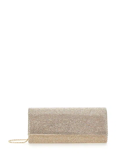 Twenty Four Haitch Twenty Fourhaitch French 75 Mini Metallic Strass Clutch With Thin Shoulder Strap For Women
