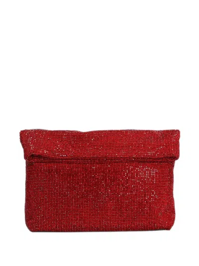Twenty Four Haitch Varadero Crystal-embellished Clutch Bags In Red