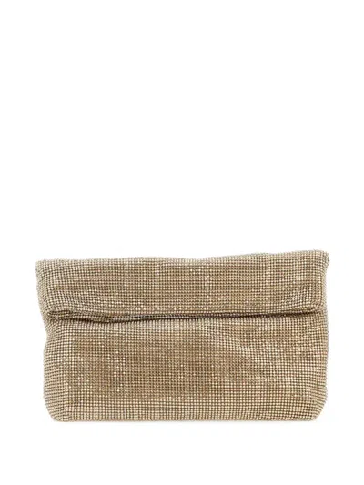 Twenty Four Haitch Varadero Rhinestone-mesh Clutch Bag In Nude