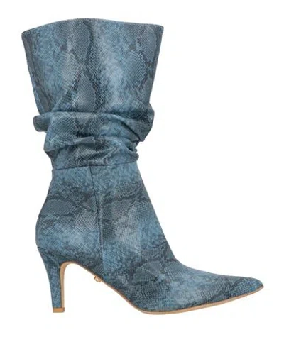 Twenty Four Haitch Woman Ankle Boots Slate Blue Size 8 Synthetic Material