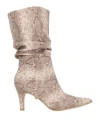 Twenty Four Haitch Woman Ankle Boots Taupe Size 9 Textile Fibers In Grey