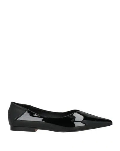 Twenty Four Haitch Woman Ballet Flats Black Size 6 Synthetic Material