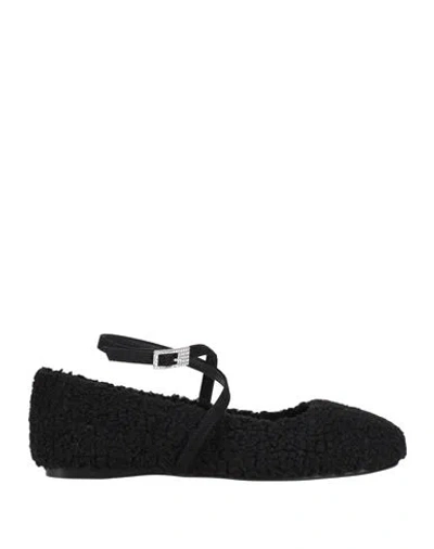 Twenty Four Haitch Woman Ballet Flats Black Size 8 Textile Fibers