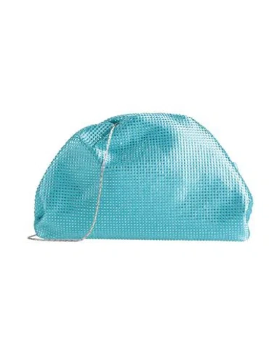 Twenty Four Haitch Woman Cross-body Bag Turquoise Size - Textile Fibers In Blue