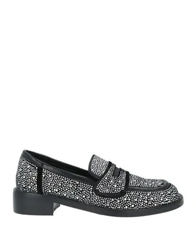 Twenty Four Haitch Woman Loafers Black Size 6 Textile Fibers